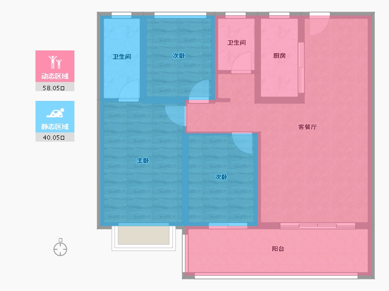 青海省-海南藏族自治州-海湾花园-87.33-户型库-动静分区