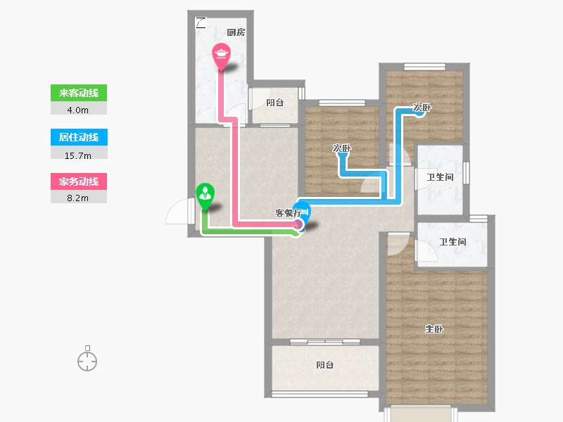 湖南省-长沙市-恒大揽湖苑-95.36-户型库-动静线