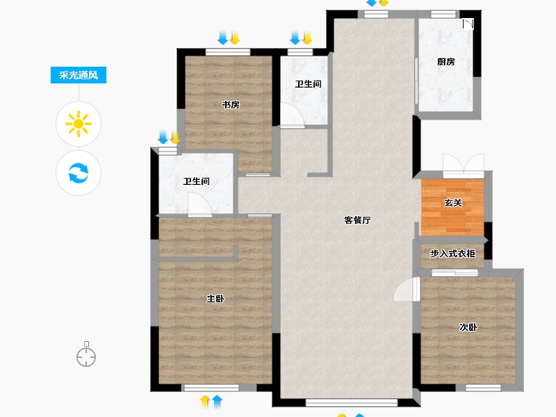 天津-天津市-金厦龙第公府-112.00-户型库-采光通风