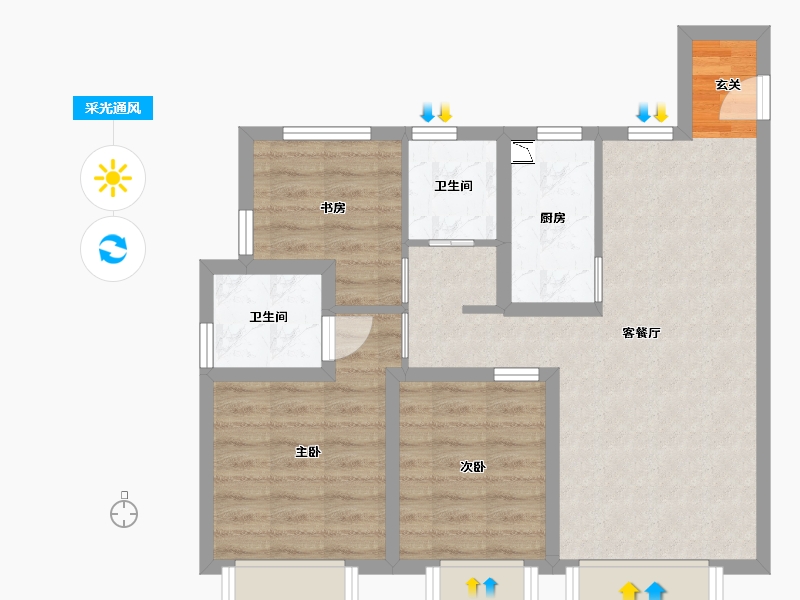 天津-天津市-金海云城-67.46-户型库-采光通风