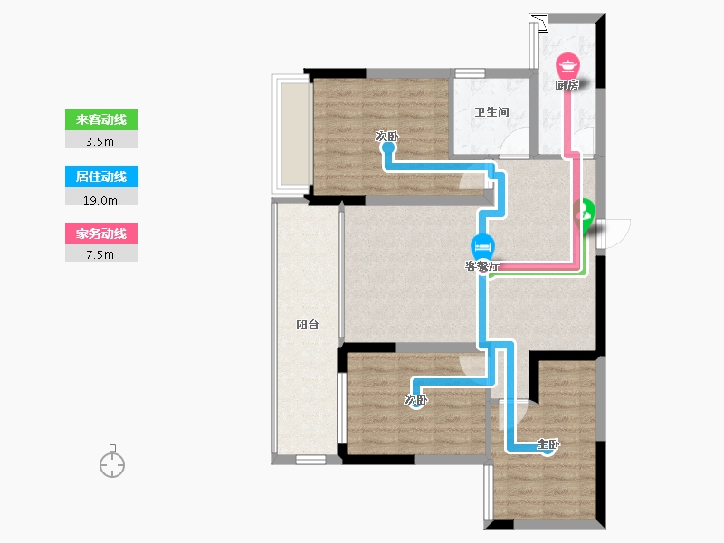 湖南省-湘潭市-欣积福湾8期-84.84-户型库-动静线