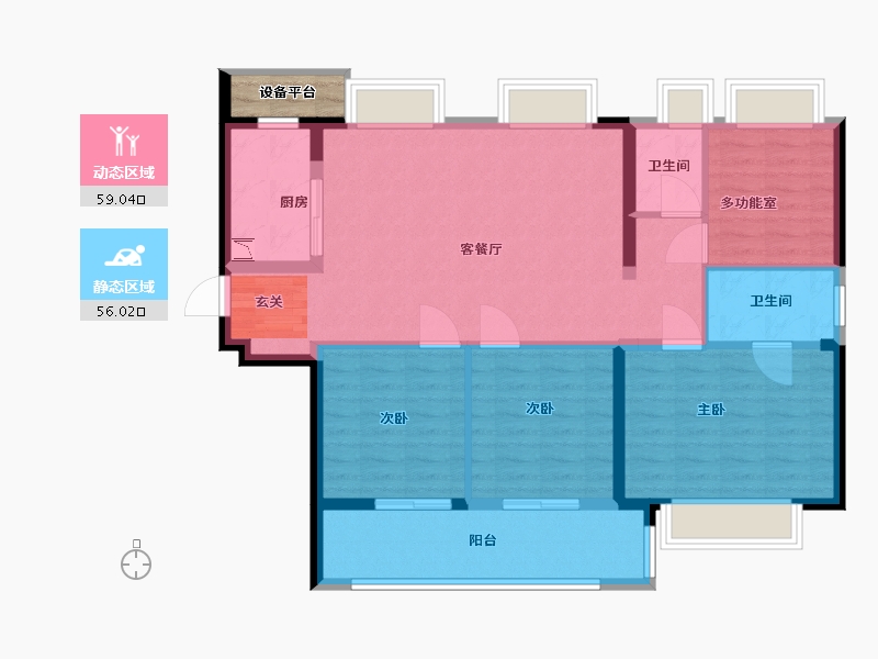 贵州省-黔东南苗族侗族自治州-阳光城檀境-106.27-户型库-动静分区