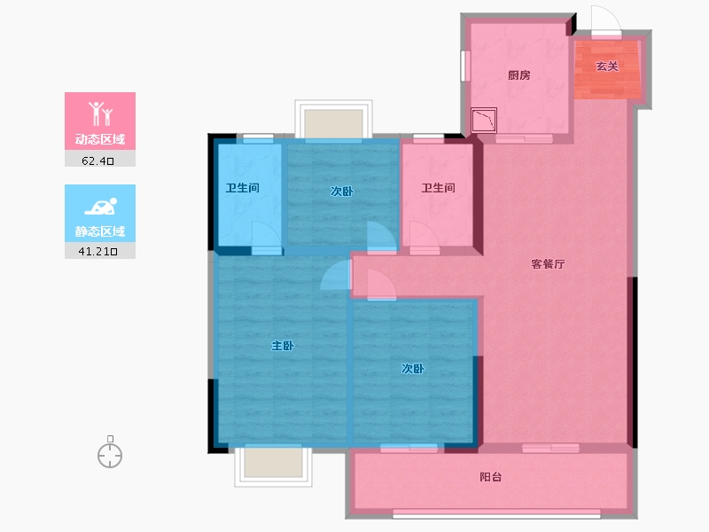 江苏省-南京市-金樾府-92.58-户型库-动静分区