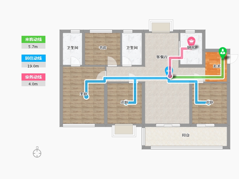 江苏省-南京市-蓝光睿创新筑-103.00-户型库-动静线