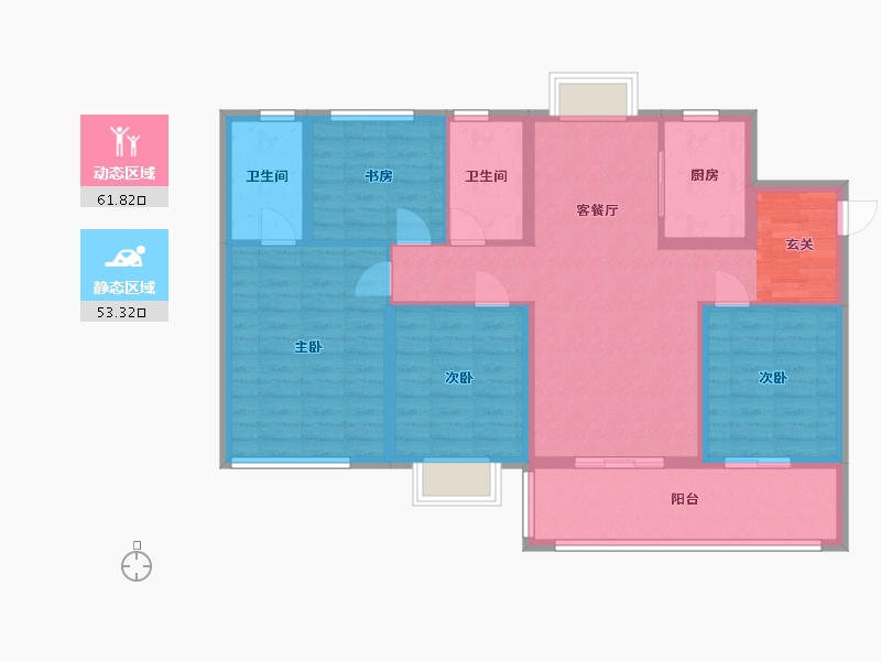 江苏省-南京市-蓝光睿创新筑-103.00-户型库-动静分区