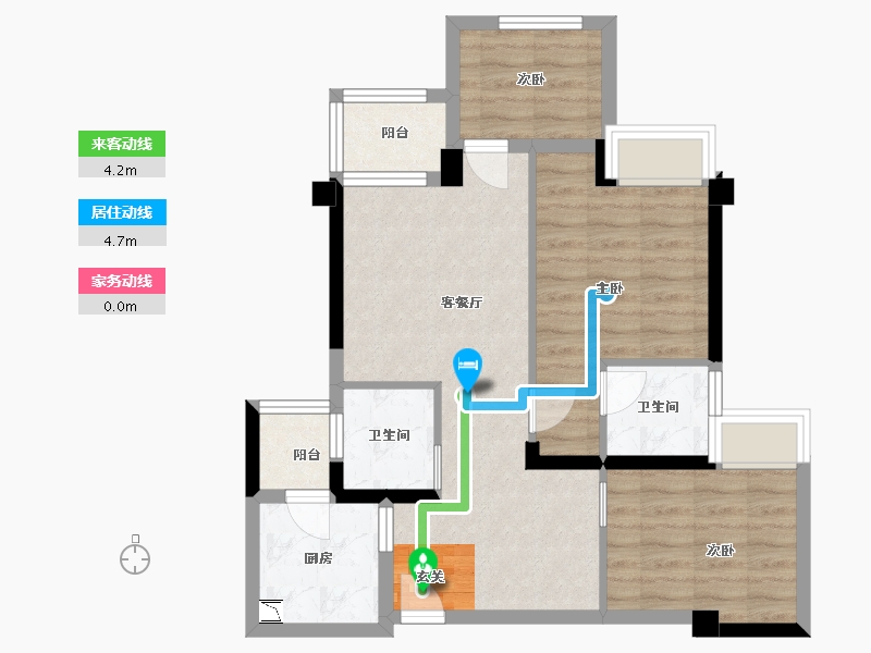 重庆-重庆市-阳光城・翡丽公园-66.12-户型库-动静线