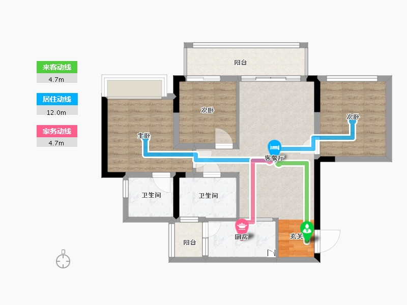 重庆-重庆市-金科禹洲府-77.03-户型库-动静线