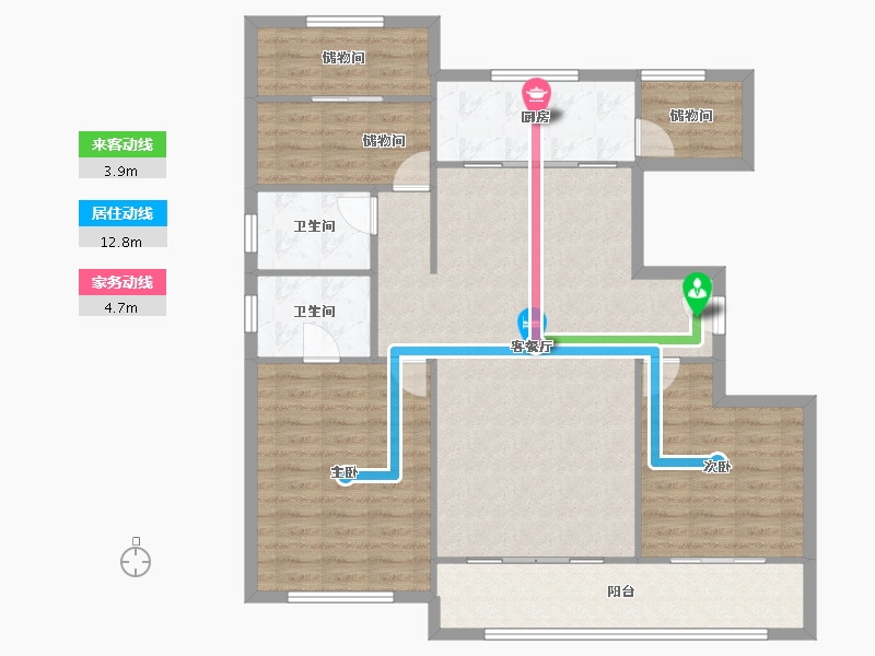 宁夏回族自治区-银川市-中海珑湾-114.67-户型库-动静线