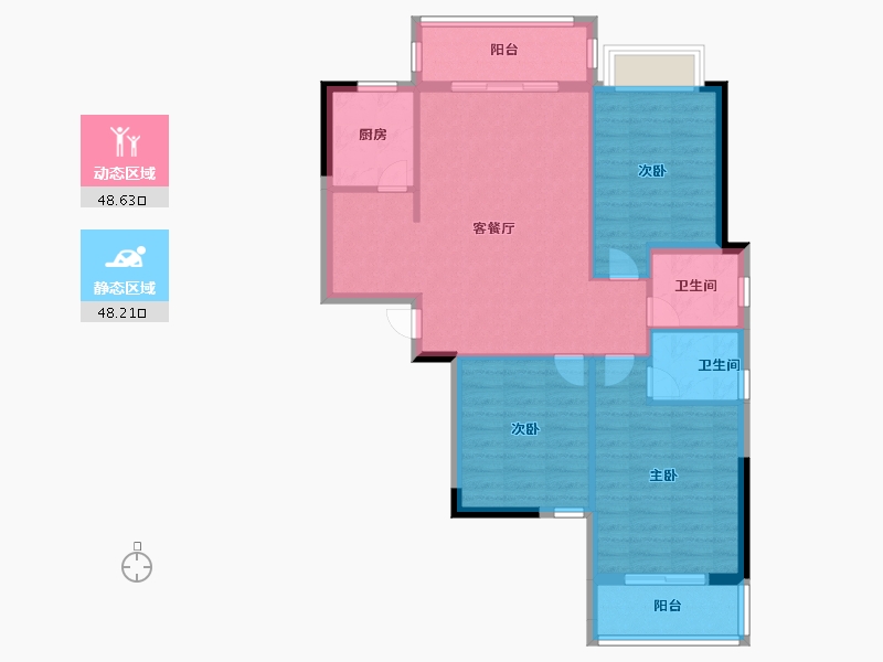 福建省-三明市-绿岩新村-87.66-户型库-动静分区