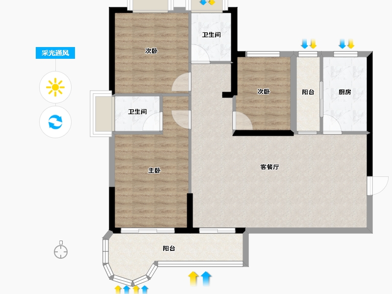 河南省-驻马店市-金象国贸-99.00-户型库-采光通风