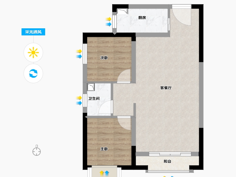 河北省-石家庄市-卡布奇诺国际社区-56.25-户型库-采光通风