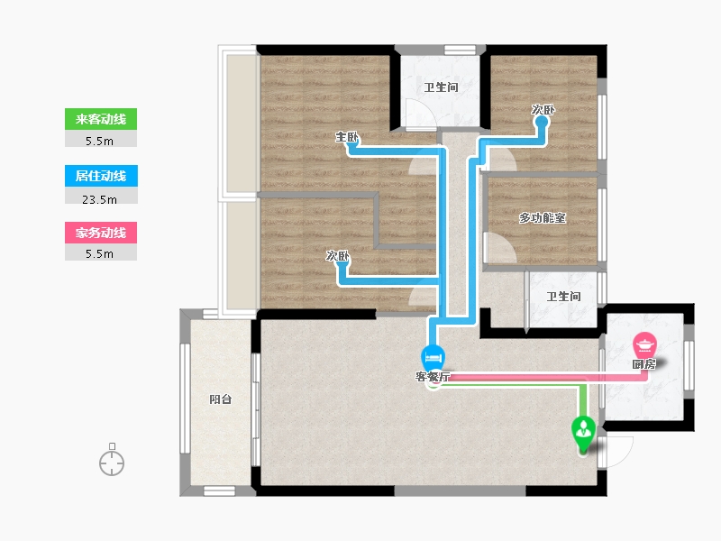 青海省-西宁市-碧桂园御川府-100.30-户型库-动静线