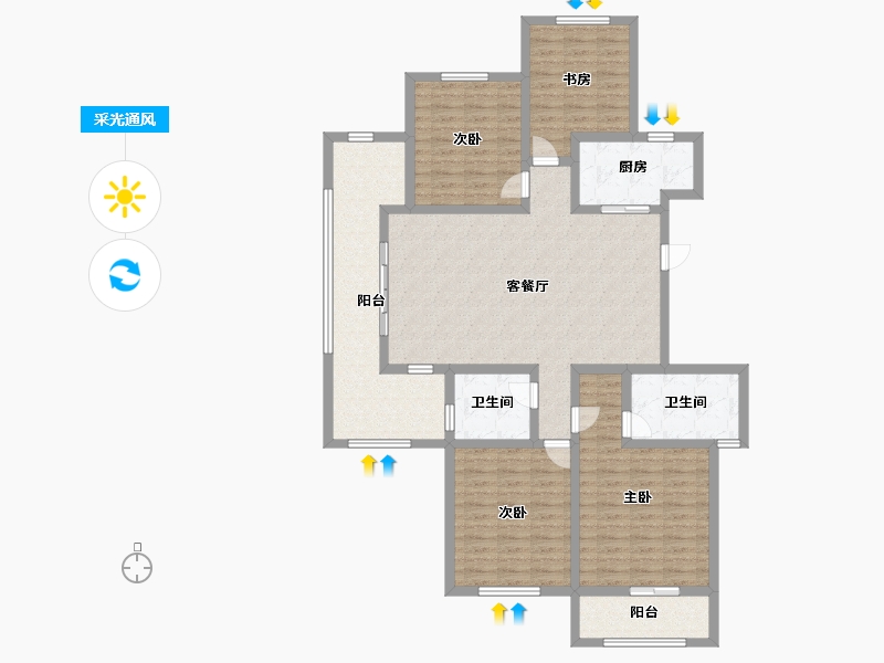 河南省-许昌市-金色漫城-135.00-户型库-采光通风