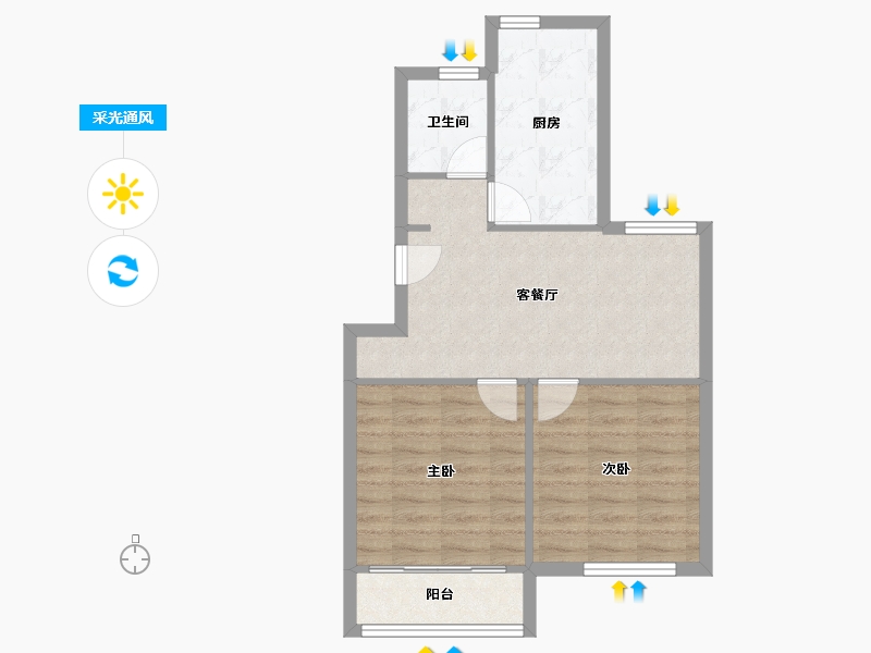 江苏省-南京市-景明佳园-57.66-户型库-采光通风