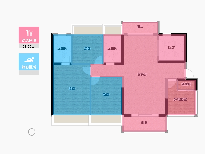 广东省-清远市-碧桂园半岛一号-99.20-户型库-动静分区