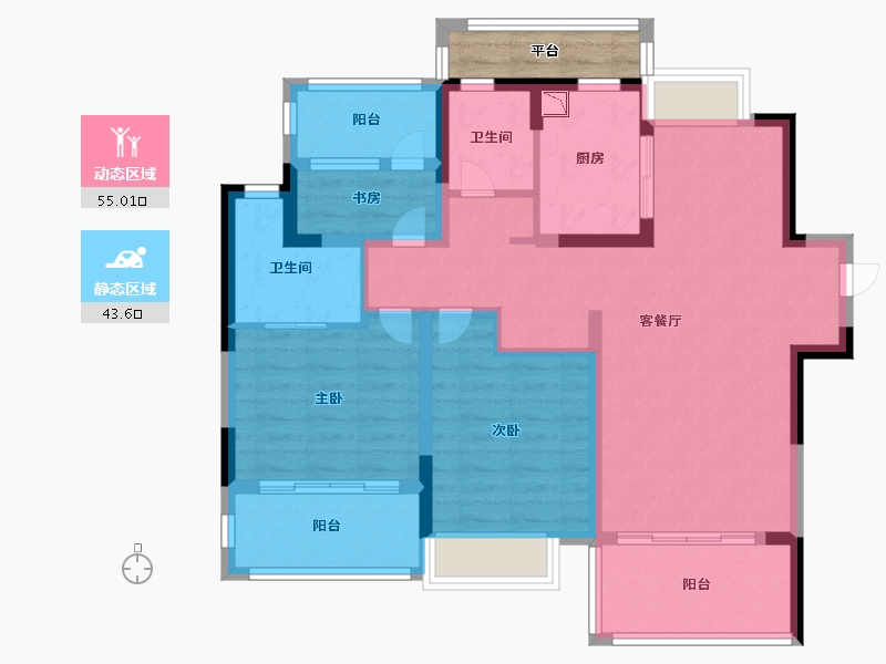 江苏省-南京市-新保弘领东苑-90.00-户型库-动静分区