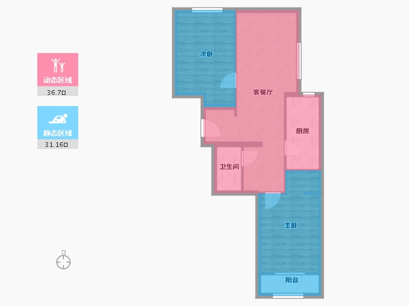 北京-北京市-西山荟景嘉园-60.39-户型库-动静分区