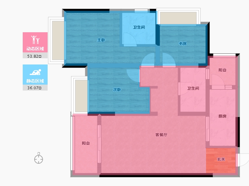 重庆-重庆市-蓝光悦江府-79.30-户型库-动静分区