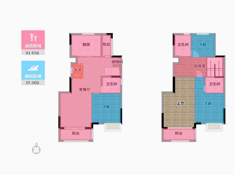 重庆-重庆市-恒大翡翠湾-132.31-户型库-动静分区