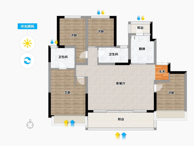 四川省-成都市-天湖湾-116.10-户型库-采光通风