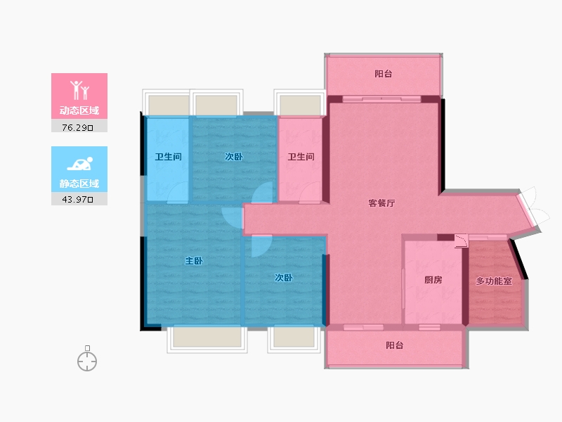 贵州省-贵阳市-中天未来方舟-109.02-户型库-动静分区