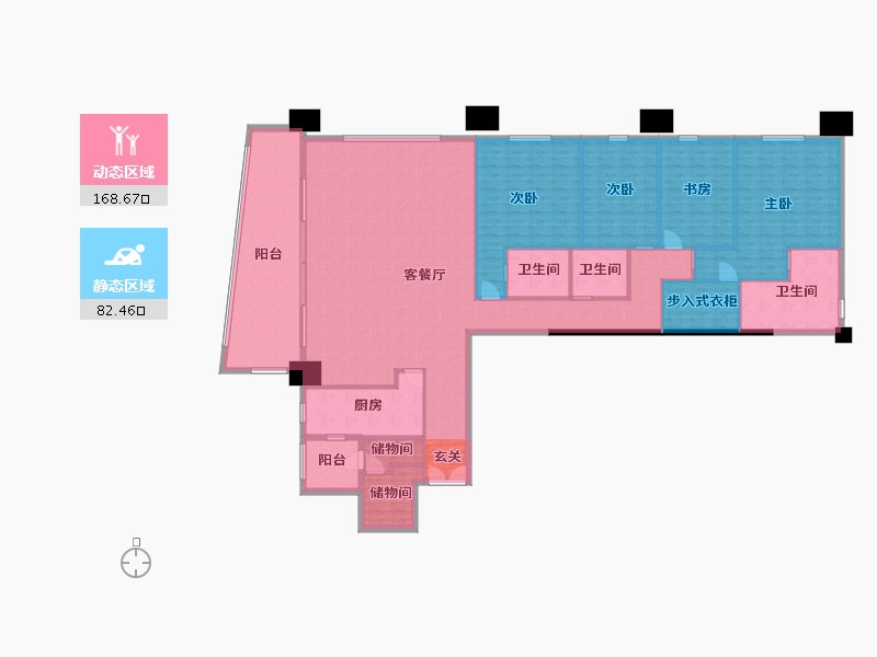 重庆-重庆市-重庆来福士住宅-231.98-户型库-动静分区