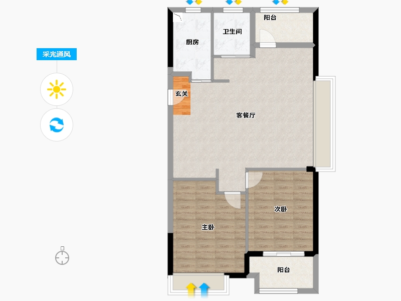 浙江省-嘉兴市-光耀城-87.00-户型库-采光通风