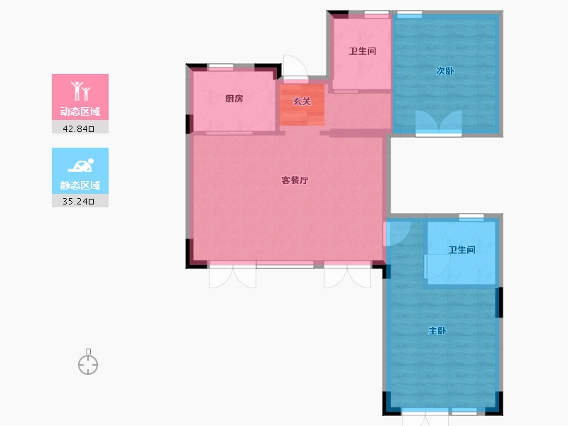 重庆-重庆市-重庆桃李春风-71.49-户型库-动静分区