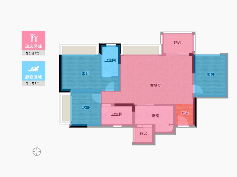 重庆-重庆市-江山�出-76.27-户型库-动静分区