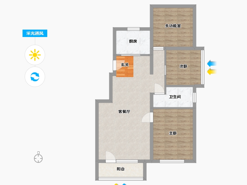 江苏省-南通市-首开缇香郡-73.09-户型库-采光通风