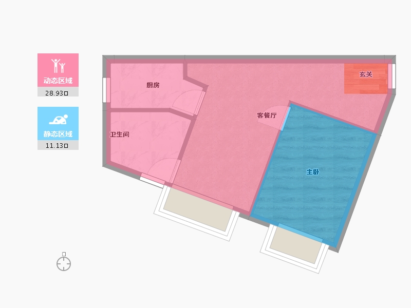 江苏省-南通市-华业玫瑰东筑-35.81-户型库-动静分区