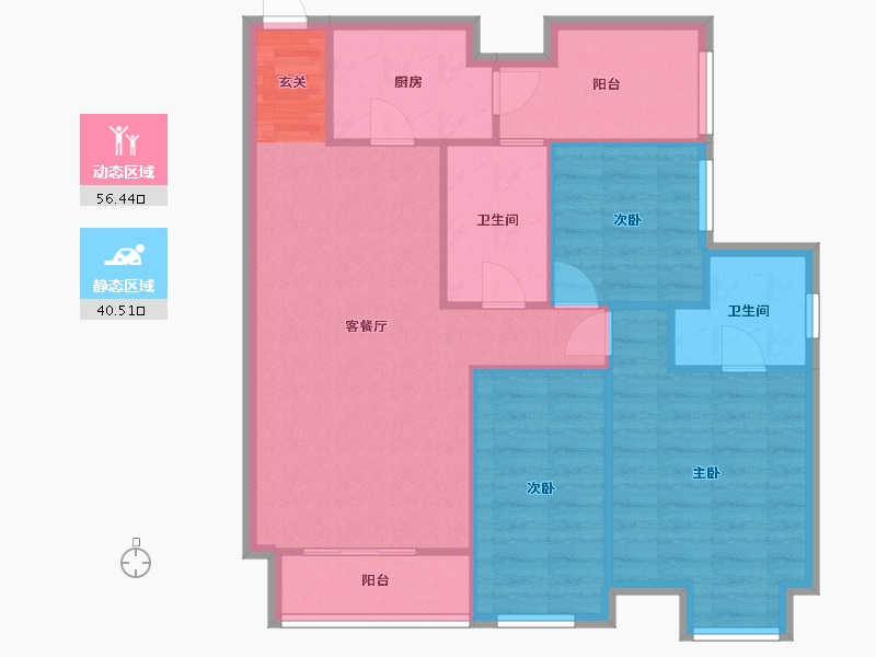 重庆-重庆市-恒大同景-88.00-户型库-动静分区