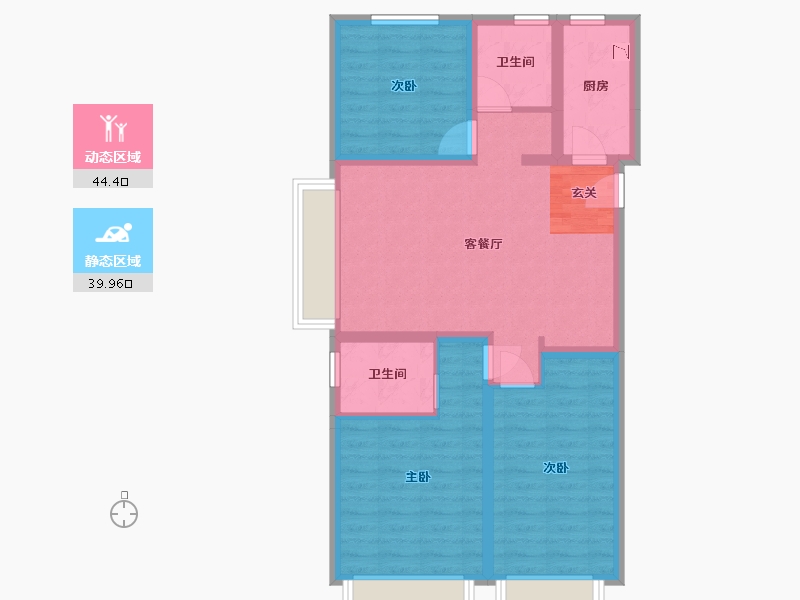 北京-北京市-中铁诺德春风和院-74.49-户型库-动静分区