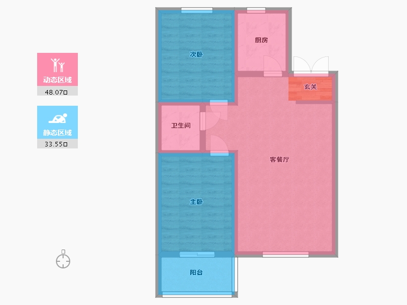 北京-北京市-荣庭・国泰华庭-72.99-户型库-动静分区