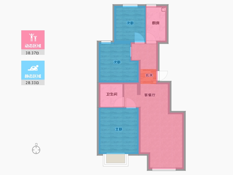 北京-北京市-中国铁建・国际公馆-58.46-户型库-动静分区