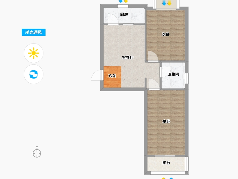 河北省-石家庄市-新浩城-51.63-户型库-采光通风