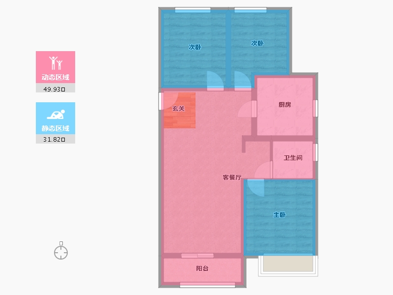 河北省-廊坊市-绿宸・凤栖华府-72.50-户型库-动静分区