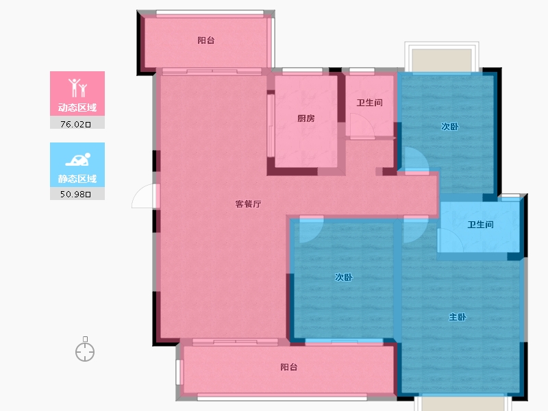 江苏省-南京市-荣盛鹭岛荣府-114.00-户型库-动静分区