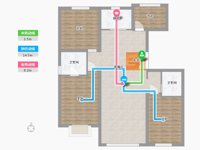 北京-北京市-紫金府・御园-103.51-户型库-动静线