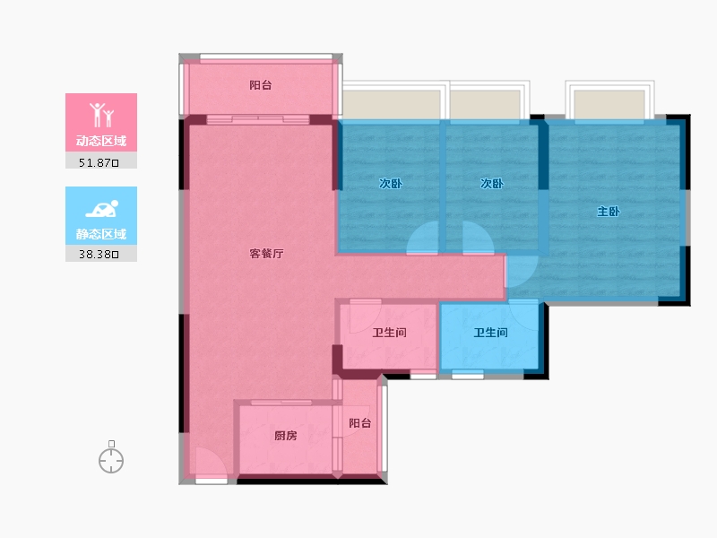 广东省-江门市-汇侨新城-80.80-户型库-动静分区