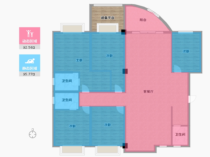 云南省-红河哈尼族彝族自治州-凤凰湖畔-181.14-户型库-动静分区