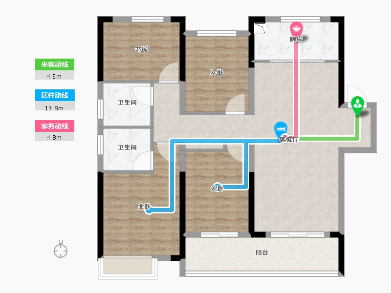 湖北省-武汉市-武地融创御央首府-110.40-户型库-动静线