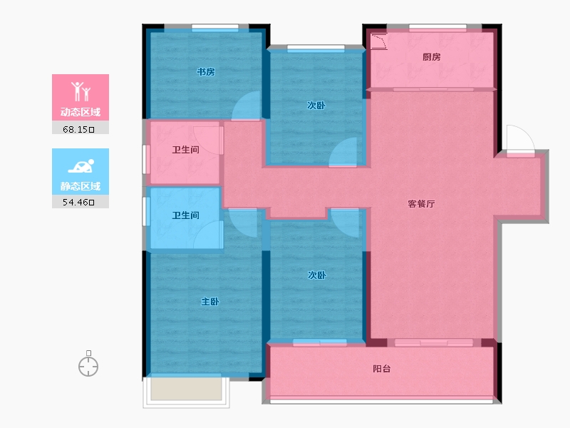 湖北省-武汉市-武地融创御央首府-110.40-户型库-动静分区