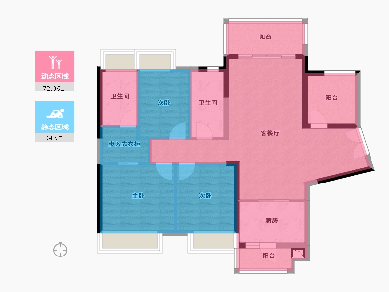 广东省-江门市-保利中央公园-95.13-户型库-动静分区