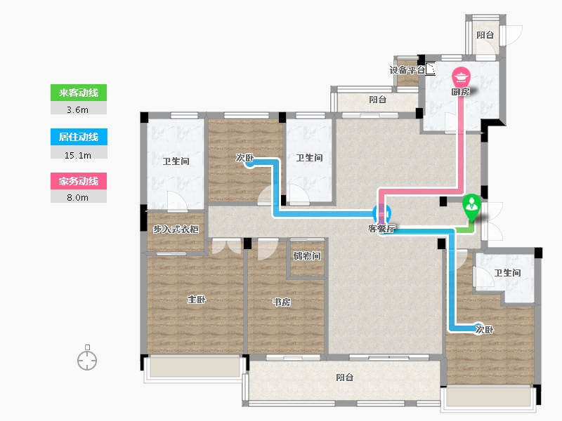 浙江省-杭州市-华夏四季-146.54-户型库-动静线