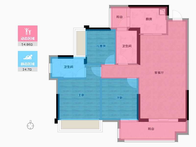 广西壮族自治区-柳州市-云星钱隆世家-80.03-户型库-动静分区