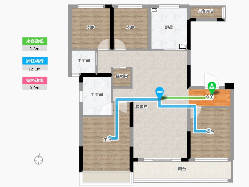 浙江省-杭州市-地铁万科未来天空之城-107.29-户型库-动静线