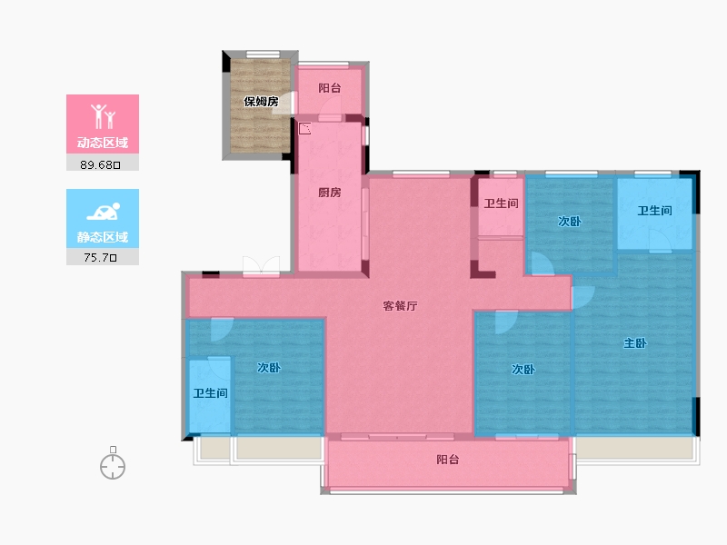 陕西省-宝鸡市-碧桂园-158.28-户型库-动静分区