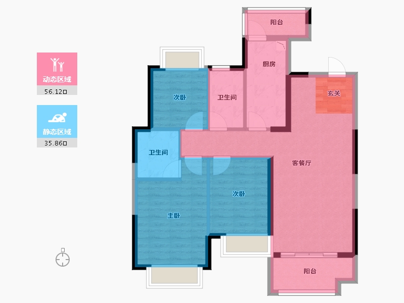 河北省-石家庄市-恒大御景半岛-82.03-户型库-动静分区