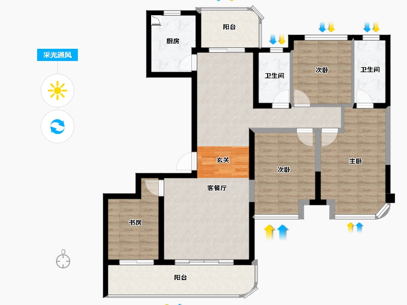 四川省-成都市-德商御�Z天骄-112.01-户型库-采光通风